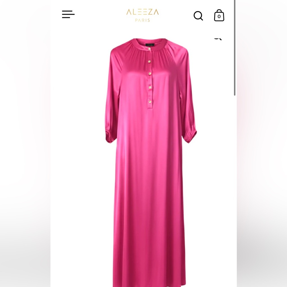 Aleeza Paris Fuchsia Long Sleeve Maxi Dress